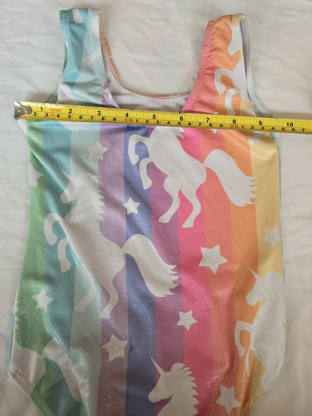 Source Unknown Rainbow Stripe Unicorn Kids One-Piece Swimsuit
